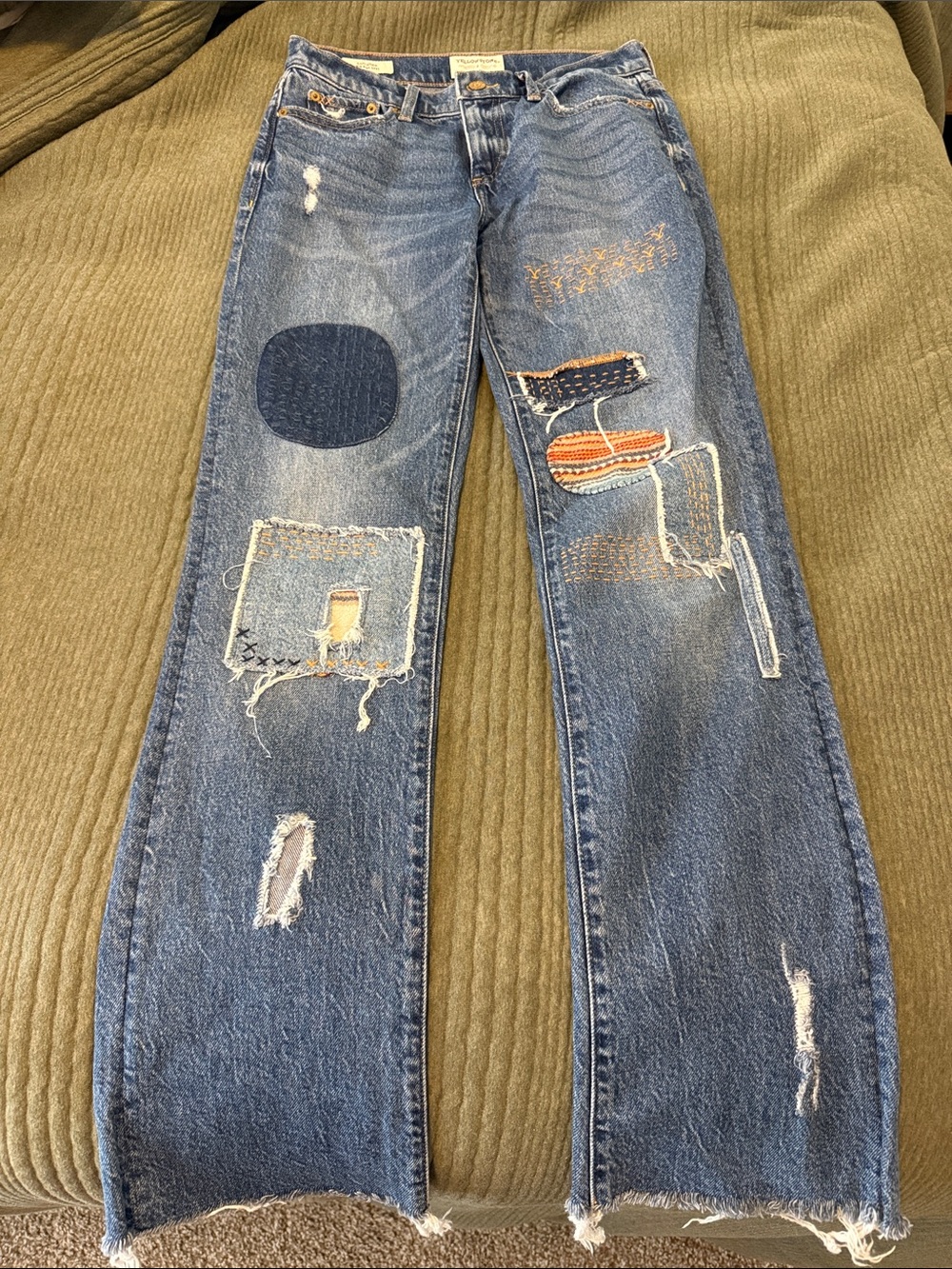 Lucky Yellowstone Patchwork Blue Denim Jeans